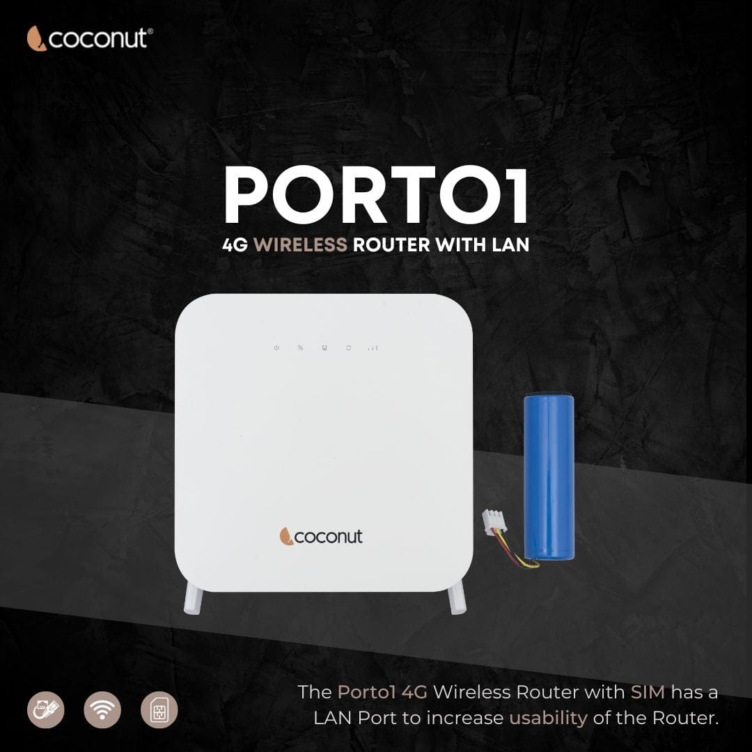Porto 1 4G CPE Wireless Router with LAN, compact design and ports